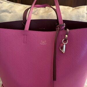 Johnny Was Pink leather Tote Bag reversible!